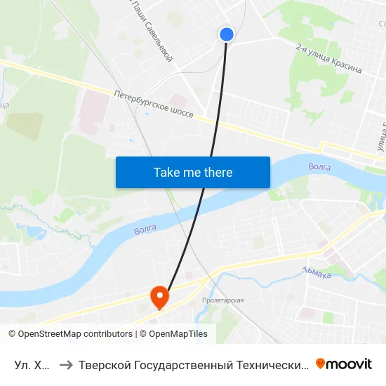 Ул. Хромова to Тверской Государственный Технический Университет (Учебный Корпус) map