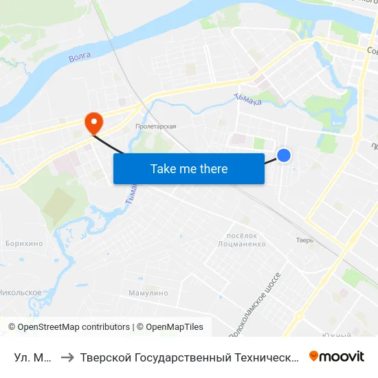 Ул. Макарова to Тверской Государственный Технический Университет (Учебный Корпус) map