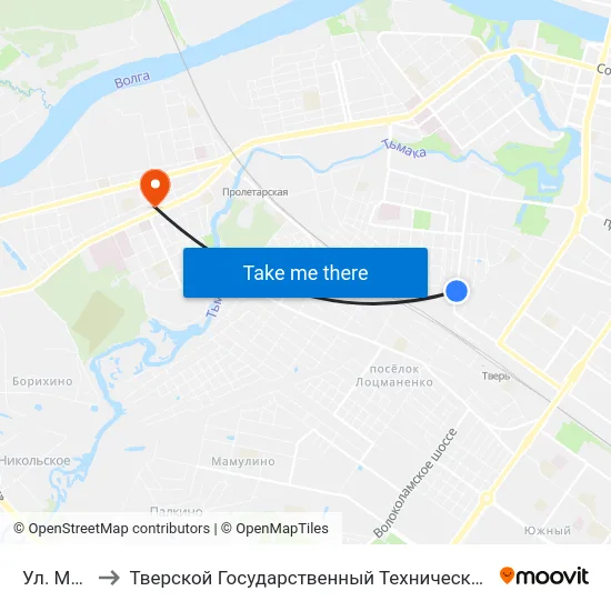 Ул. Макарова to Тверской Государственный Технический Университет (Учебный Корпус) map