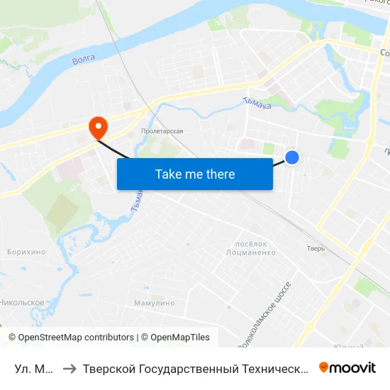 Ул. Макарова to Тверской Государственный Технический Университет (Учебный Корпус) map