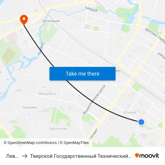 Левитана to Тверской Государственный Технический Университет (Учебный Корпус) map