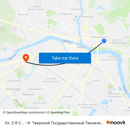 Ул. 2-Я Силикатная to Тверской Государственный Технический Университет (Учебный Корпус) map