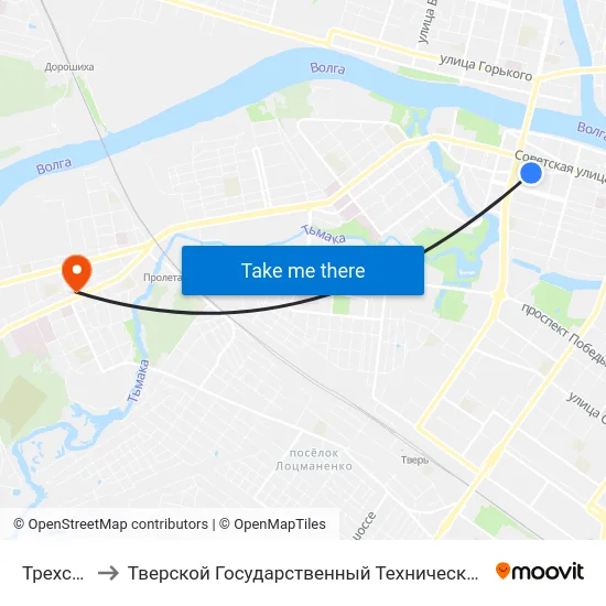 Трехсвятская to Тверской Государственный Технический Университет (Учебный Корпус) map