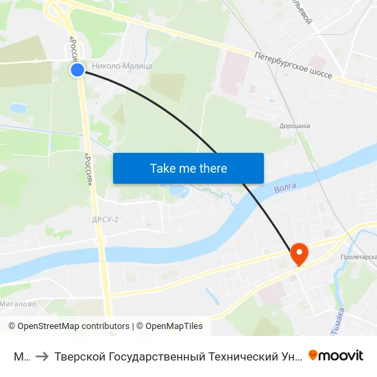 М-10 to Тверской Государственный Технический Университет (Учебный Корпус) map