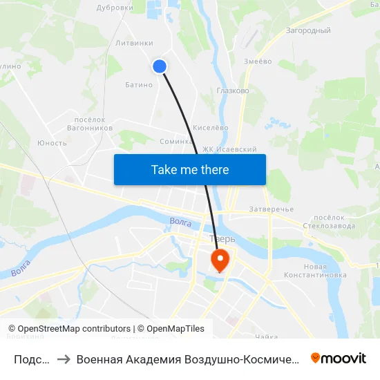Подстанция to Военная Академия Воздушно-Космической Обороны Имени Г.К. Жукова map