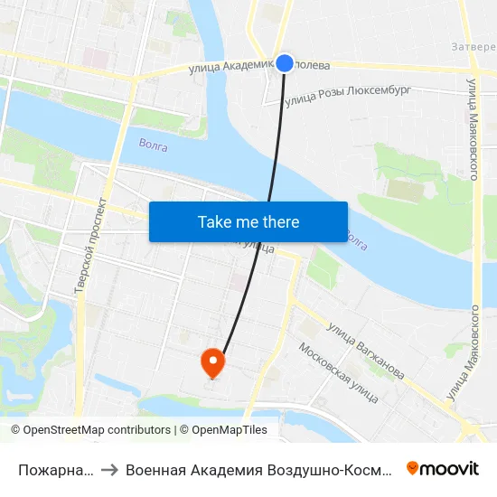 Пожарная Площадь to Военная Академия Воздушно-Космической Обороны Имени Г.К. Жукова map