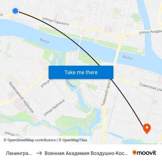 Ленинградская Застава to Военная Академия Воздушно-Космической Обороны Имени Г.К. Жукова map