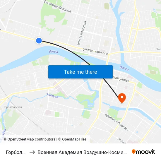 Горбольница №3 to Военная Академия Воздушно-Космической Обороны Имени Г.К. Жукова map