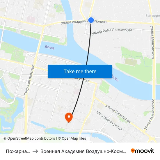 Пожарная Площадь to Военная Академия Воздушно-Космической Обороны Имени Г.К. Жукова map