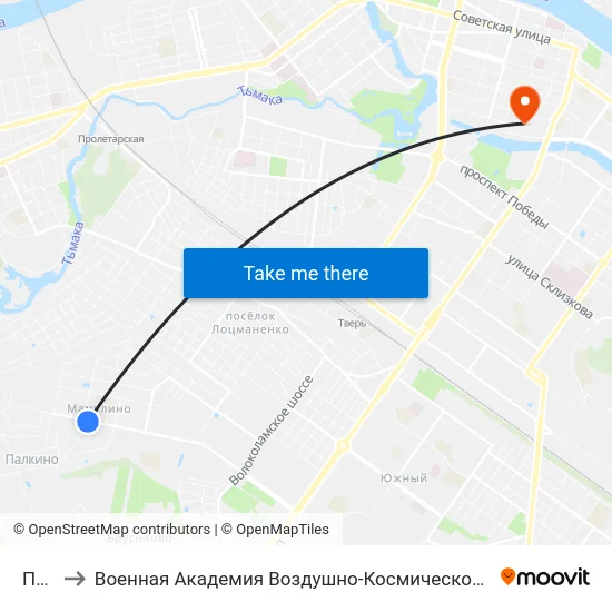 Почта to Военная Академия Воздушно-Космической Обороны Имени Г.К. Жукова map