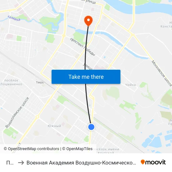 Почта to Военная Академия Воздушно-Космической Обороны Имени Г.К. Жукова map