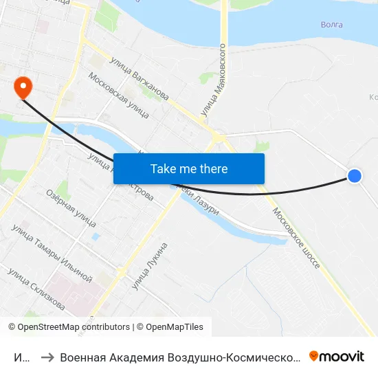 Искож to Военная Академия Воздушно-Космической Обороны Имени Г.К. Жукова map