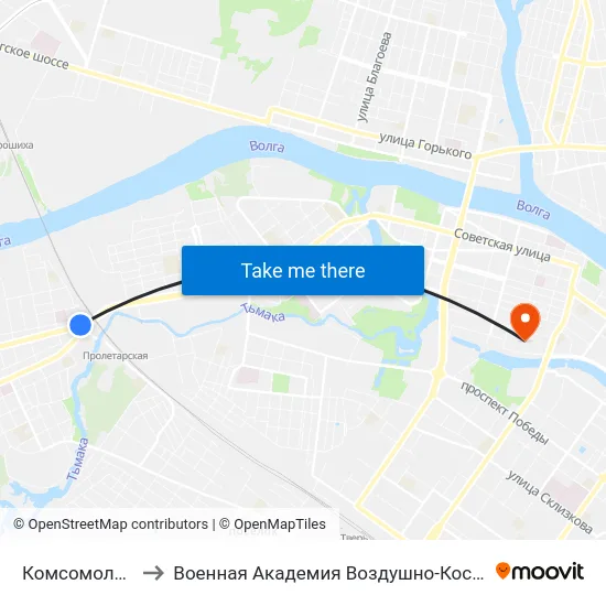 Комсомольская Площадь to Военная Академия Воздушно-Космической Обороны Имени Г.К. Жукова map