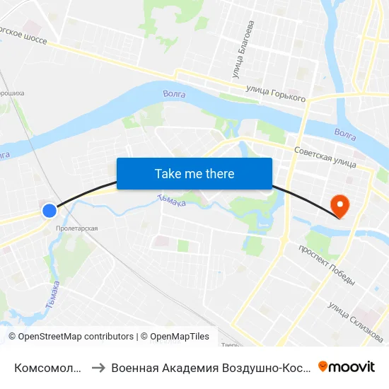 Комсомольская Площадь to Военная Академия Воздушно-Космической Обороны Имени Г.К. Жукова map