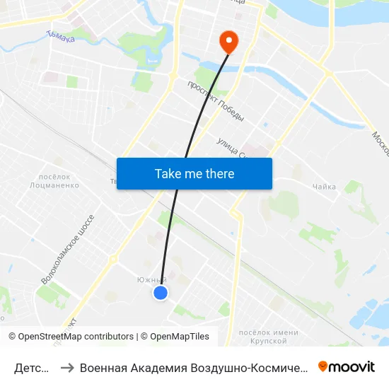 Детский Сад to Военная Академия Воздушно-Космической Обороны Имени Г.К. Жукова map