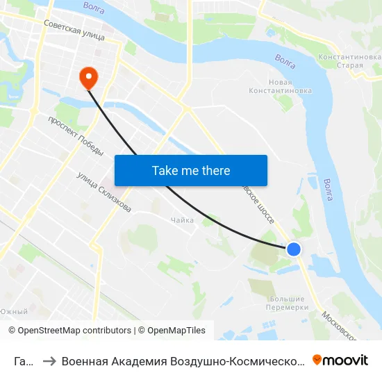 Гавань to Военная Академия Воздушно-Космической Обороны Имени Г.К. Жукова map
