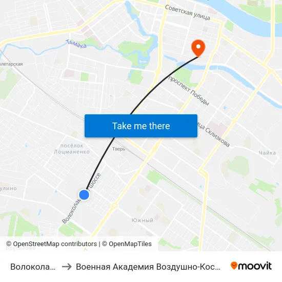 Волоколамское Шоссе to Военная Академия Воздушно-Космической Обороны Имени Г.К. Жукова map