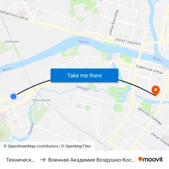 Технический Университет to Военная Академия Воздушно-Космической Обороны Имени Г.К. Жукова map