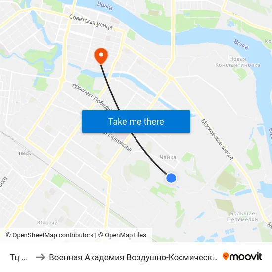 Тц Метро to Военная Академия Воздушно-Космической Обороны Имени Г.К. Жукова map