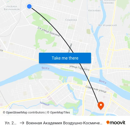 Ул. 26 Июля to Военная Академия Воздушно-Космической Обороны Имени Г.К. Жукова map