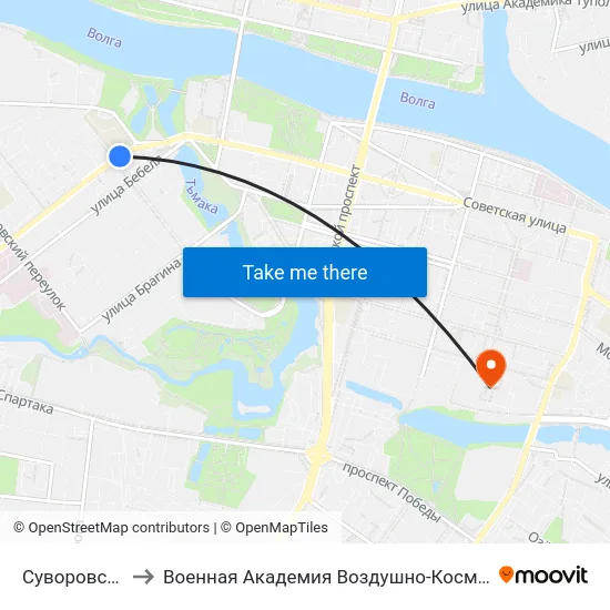 Суворовское Училище to Военная Академия Воздушно-Космической Обороны Имени Г.К. Жукова map