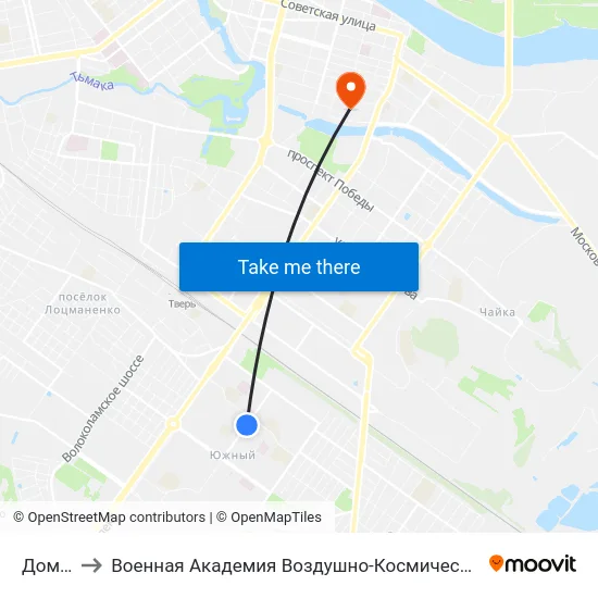 Дом Быта to Военная Академия Воздушно-Космической Обороны Имени Г.К. Жукова map