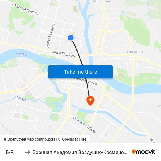 Б-Р. Шмидта to Военная Академия Воздушно-Космической Обороны Имени Г.К. Жукова map