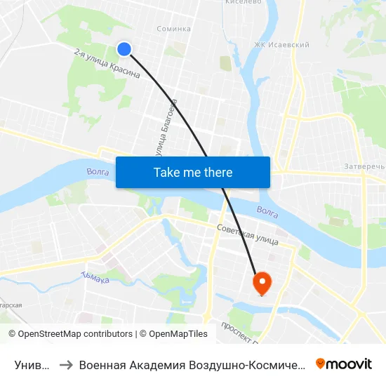 Университет to Военная Академия Воздушно-Космической Обороны Имени Г.К. Жукова map