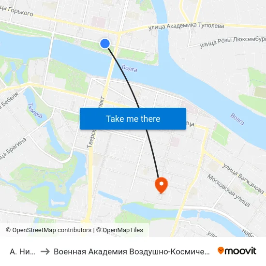 А. Никитина to Военная Академия Воздушно-Космической Обороны Имени Г.К. Жукова map