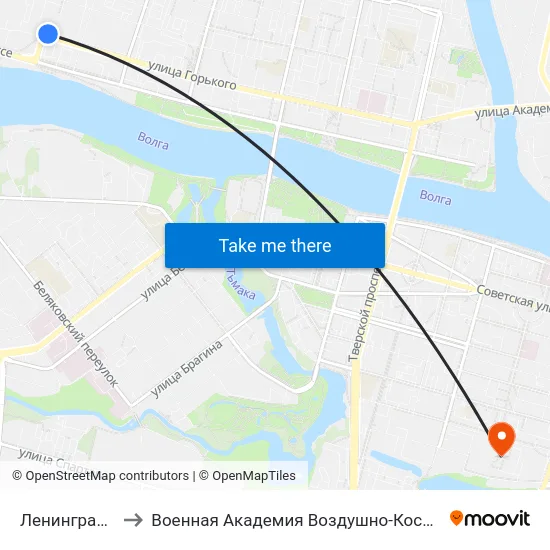 Ленинградская Застава to Военная Академия Воздушно-Космической Обороны Имени Г.К. Жукова map