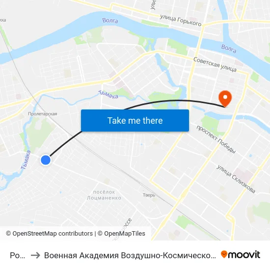 Россия to Военная Академия Воздушно-Космической Обороны Имени Г.К. Жукова map
