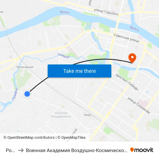 Россия to Военная Академия Воздушно-Космической Обороны Имени Г.К. Жукова map