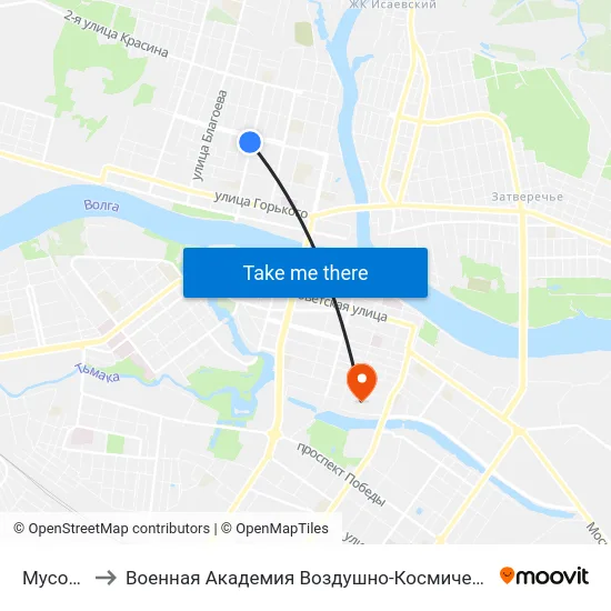 Мусоргского to Военная Академия Воздушно-Космической Обороны Имени Г.К. Жукова map