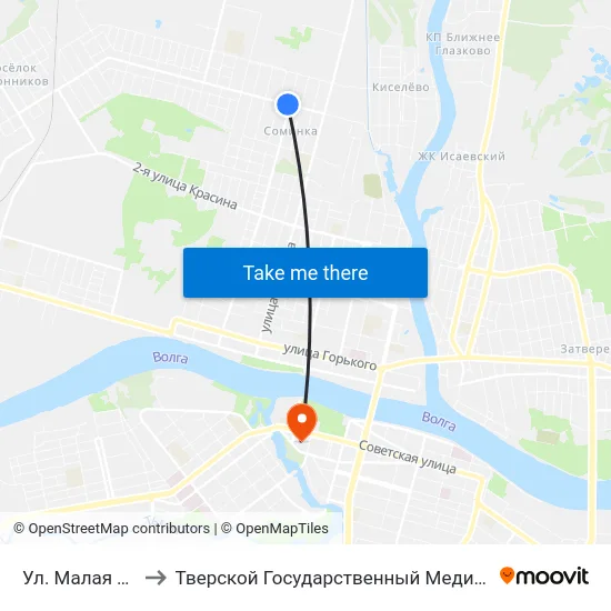 Ул. Малая Тверская to Тверской Государственный Медицинский Университет map
