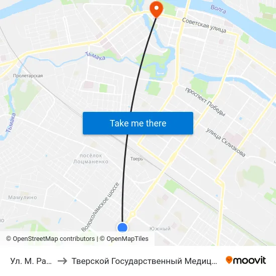 Ул. М. Расковой to Тверской Государственный Медицинский Университет map