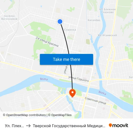 Ул. Плеханова to Тверской Государственный Медицинский Университет map