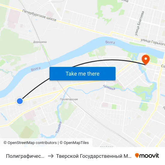 Полиграфический Комбинат to Тверской Государственный Медицинский Университет map