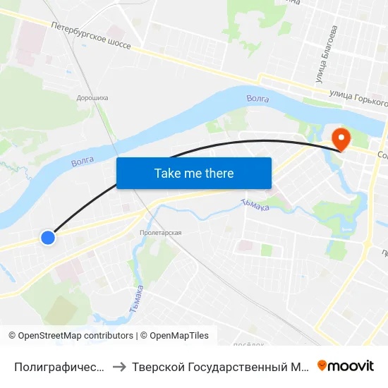 Полиграфический Комбинат to Тверской Государственный Медицинский Университет map