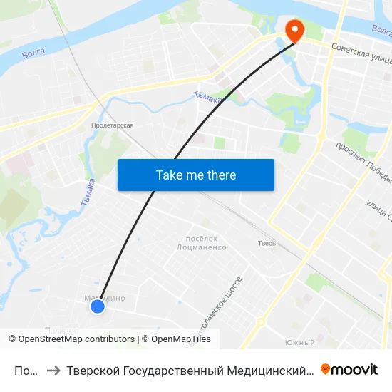 Почта to Тверской Государственный Медицинский Университет map