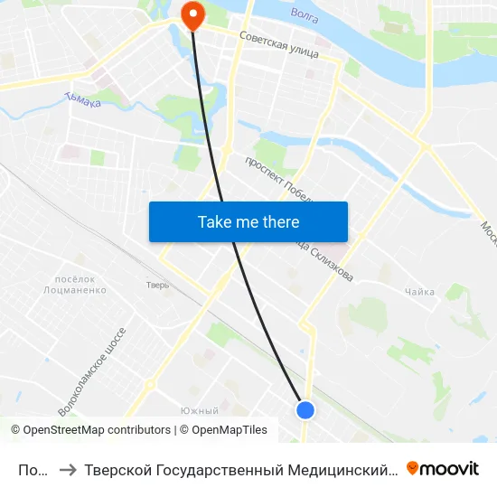 Почта to Тверской Государственный Медицинский Университет map
