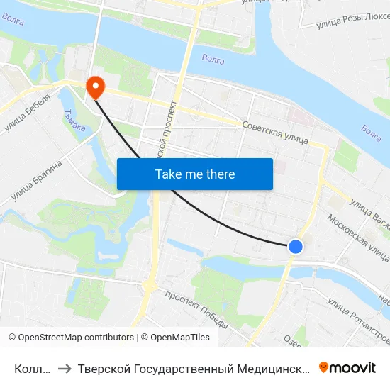 Колледж to Тверской Государственный Медицинский Университет map