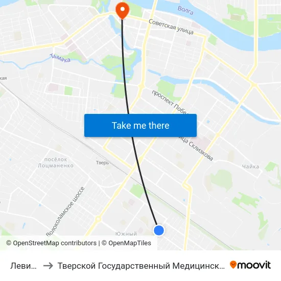 Левитана to Тверской Государственный Медицинский Университет map
