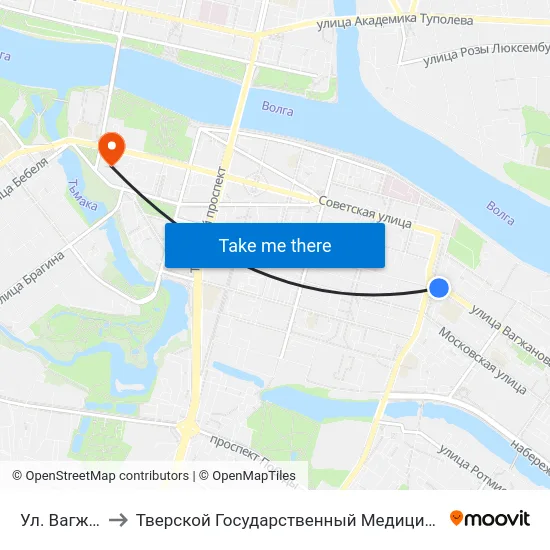 Ул. Вагжанова to Тверской Государственный Медицинский Университет map