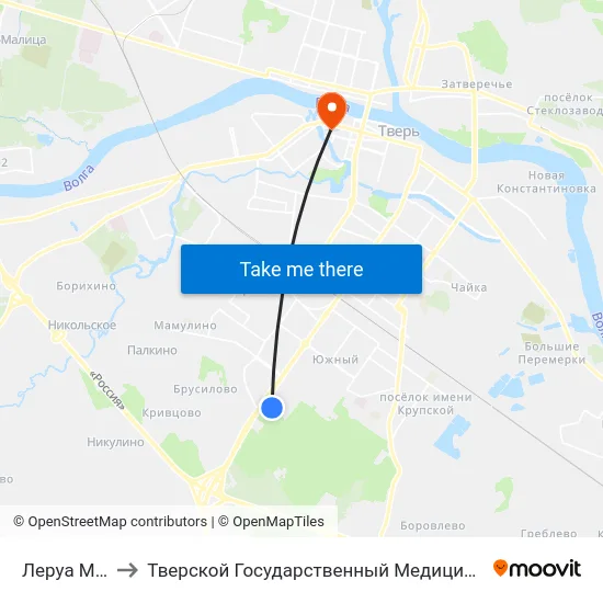 Леруа Мерлен to Тверской Государственный Медицинский Университет map