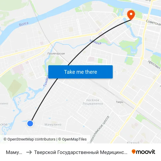 Мамулино to Тверской Государственный Медицинский Университет map