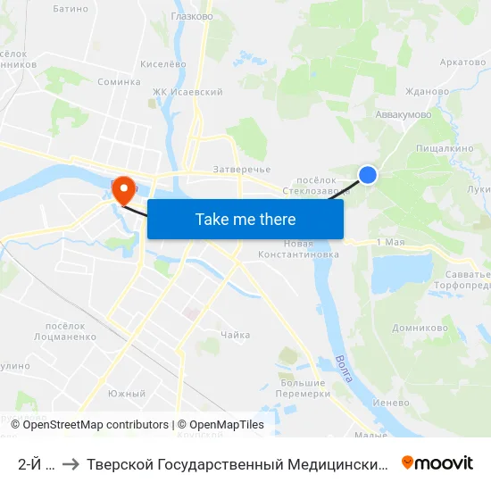 2-Й Км to Тверской Государственный Медицинский Университет map