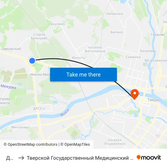 Дачи to Тверской Государственный Медицинский Университет map