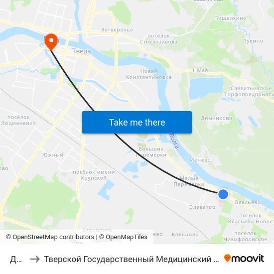 Дачи to Тверской Государственный Медицинский Университет map
