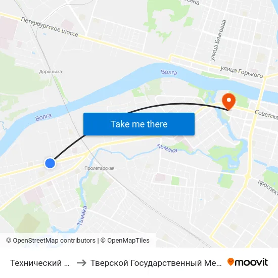 Технический Университет to Тверской Государственный Медицинский Университет map