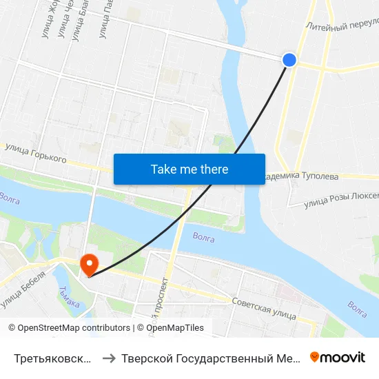 Третьяковский Переулок to Тверской Государственный Медицинский Университет map